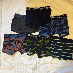 Old Navy Boys Boxer Briefs - Black, Gray & Blue Camouflage 6-pack- Never worn